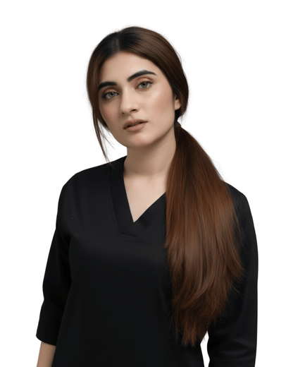 Jet Black - Female Scrubs - V neck