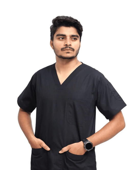 Jet Black Scrubs for Men