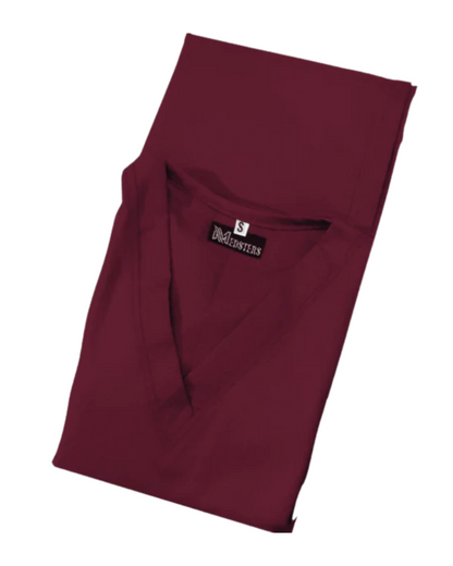 Maroon Scrubs for Women - V Neck