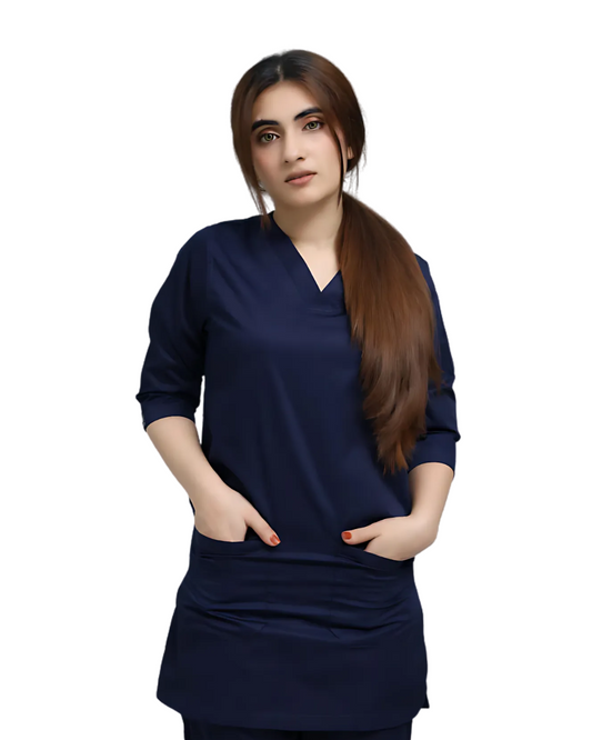 Navy Blue Scrubs for Women - V Neck