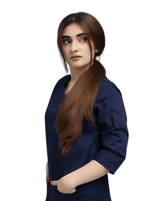 Navy Blue Scrubs for Women - V Neck
