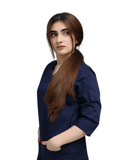 Navy Blue Scrubs for Women - V Neck