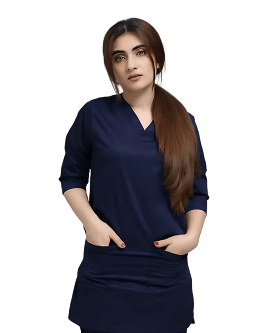 Navy Blue Scrubs for Women - V Neck