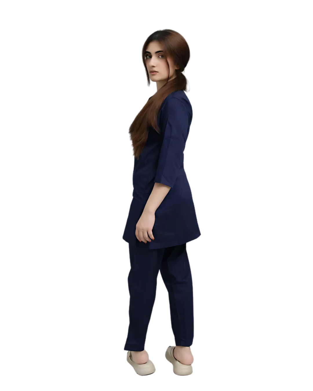 Navy Blue Scrubs for Women - V Neck