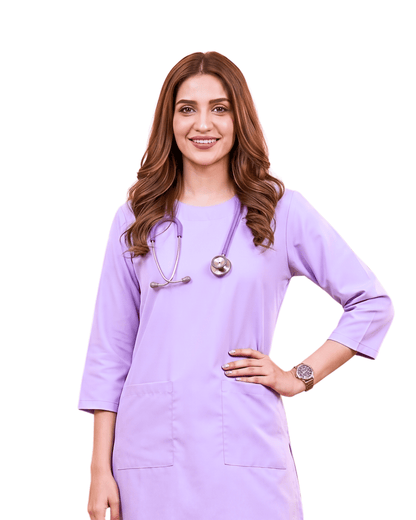 Women Round Neck Lilac Scrubs