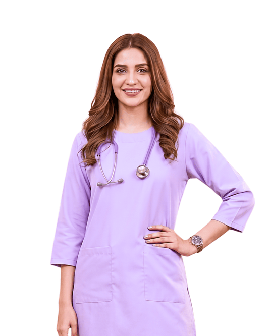 Women Round Neck Lilac Scrubs
